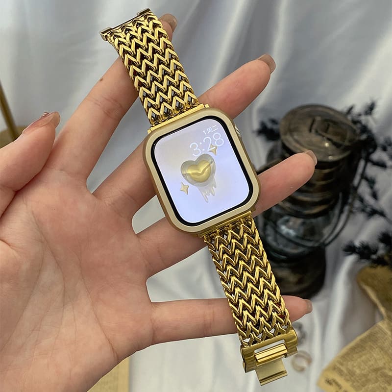 Heart Braided Stainless Steel Band For Apple Watch