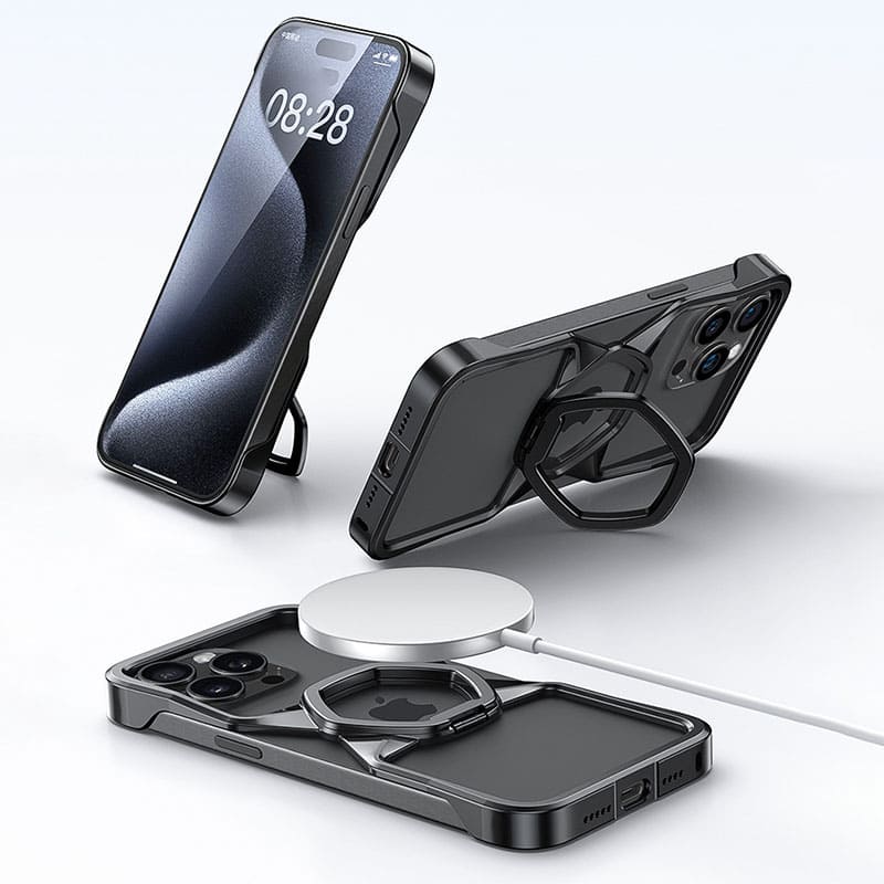 Hexagonal Skeleton Magnetic Holder Phone Case