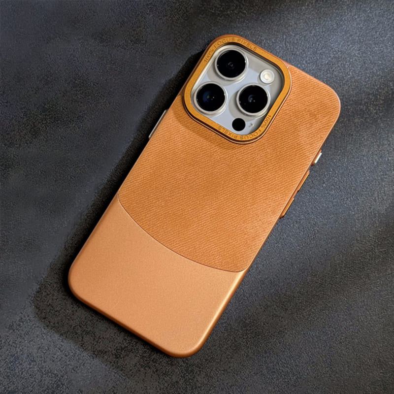 Luxurious Color-blocked Velvet Slim iPhone Case