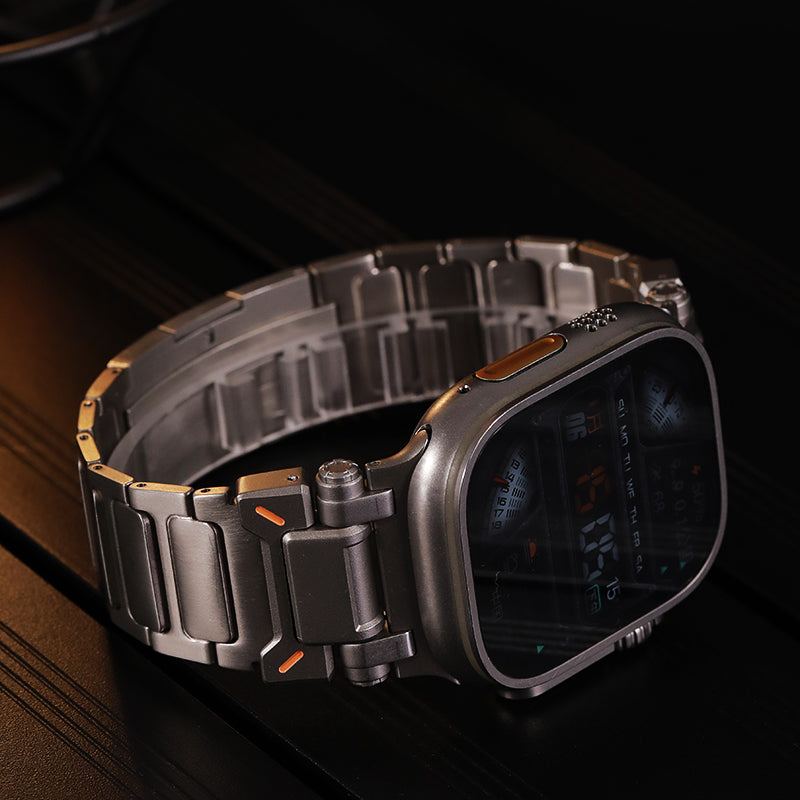 "Luxury Band" Metal Titanium Butterfly Buckle Strap for Apple Watch