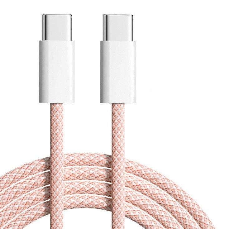 Macaron Braided Fast Charging Cable For iPhone 15