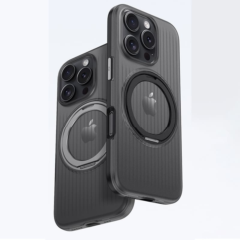 Magnetic Corrugated Texture Stand Case for iPhone 16