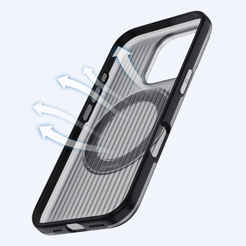 Magnetic Corrugated Texture Stand Case for iPhone 16