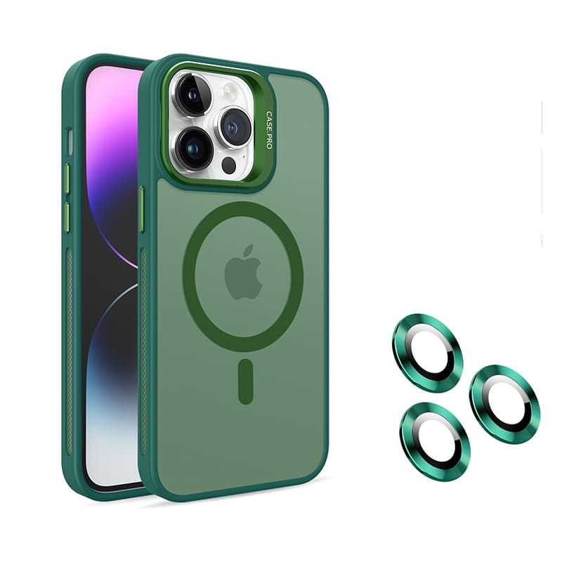 Magnetic Frosted Stand Phone Case With Lens Film