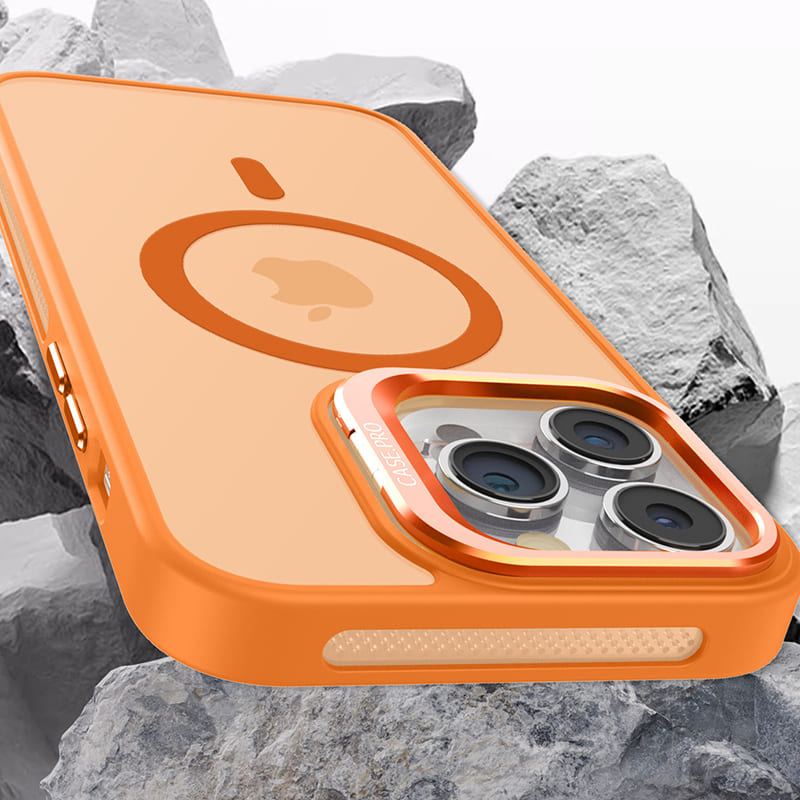 Magnetic Frosted Stand Phone Case With Lens Film