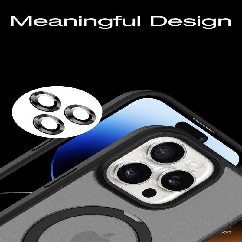 Magnetic Fulcrum Bracket Phone Case With Lens Film