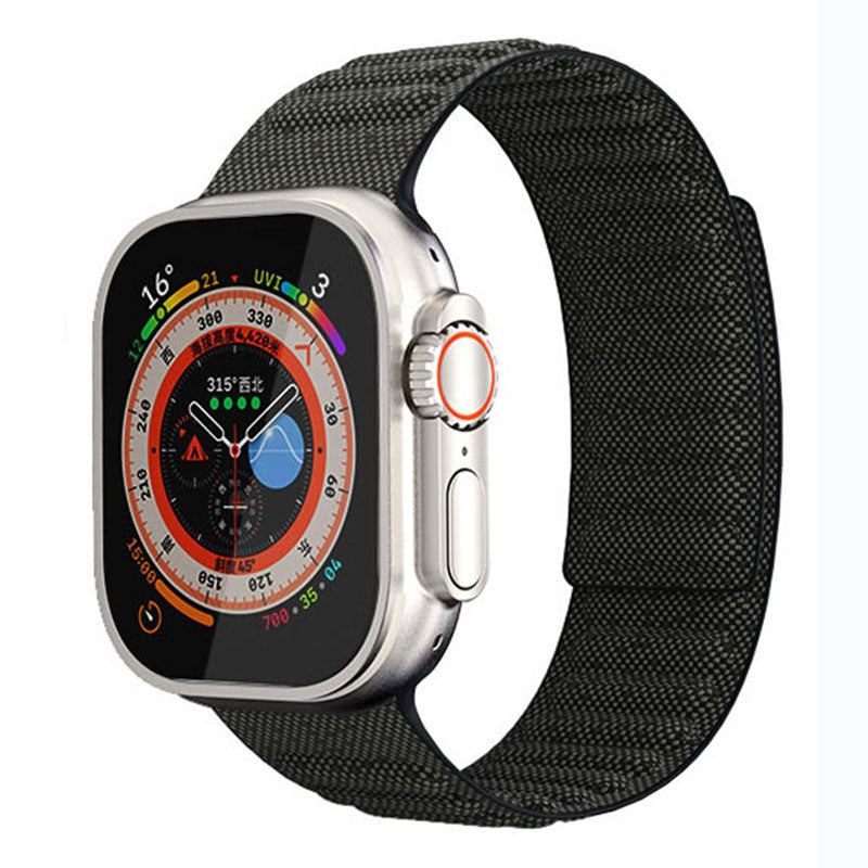 "Magnetic Woven Band" Stylish Denim Nylon Strap For Apple Watch