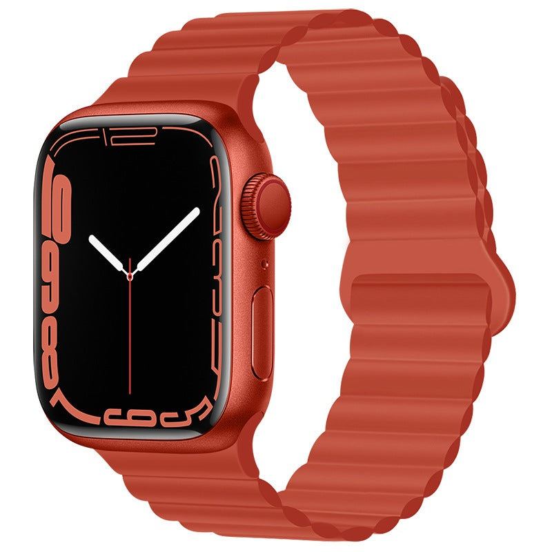 "Magnetic iWatch Band" Contrasting Silicone Loop For Apple Watch