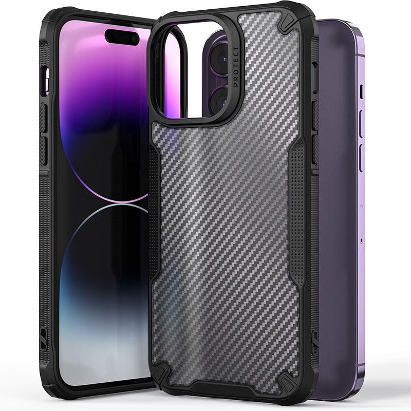 Matte Carbon Fiber Shockproof Case for iPhone 16