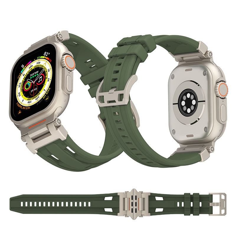 Mecha Dual Hole Silicone Band For Apple Watch