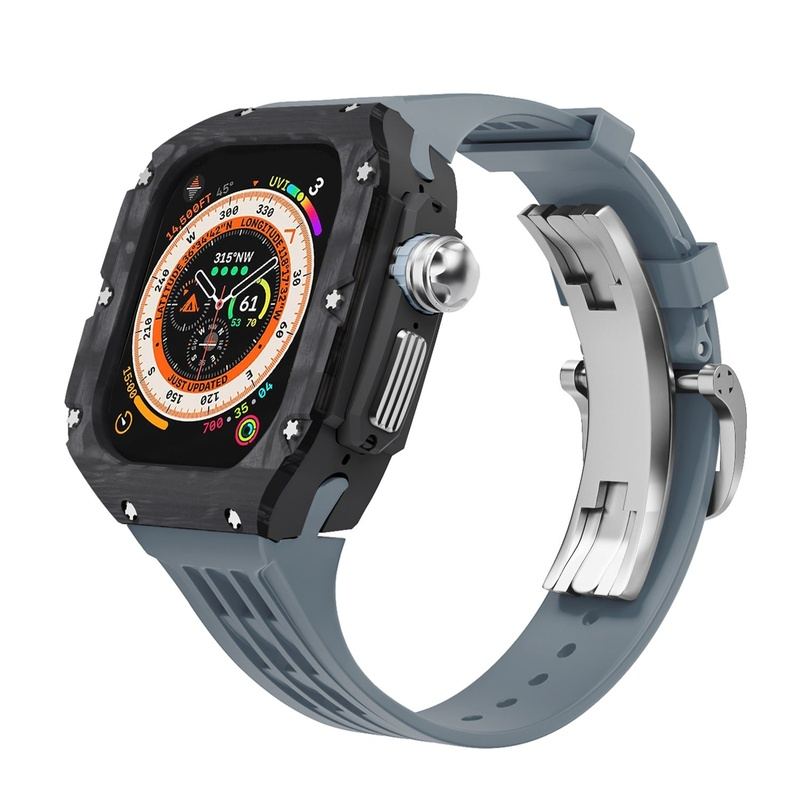 "Mechanical Band" Carbon Fiber One-Piece Fluoroelastomer Case for Apple Watch Ultra