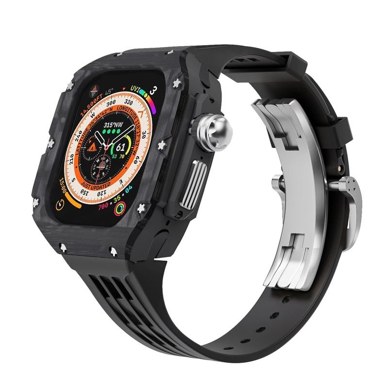 "Mechanical Band" Carbon Fiber One-Piece Fluoroelastomer Case for Apple Watch Ultra