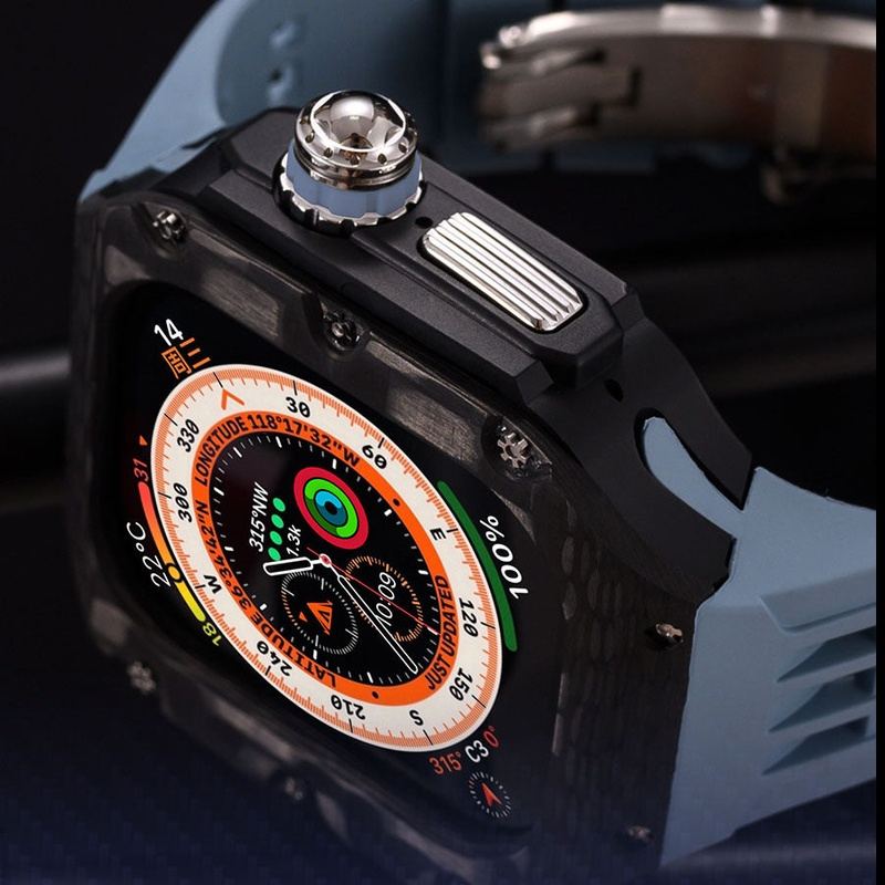 "Mechanical Band" Carbon Fiber One-Piece Fluoroelastomer Case for Apple Watch Ultra