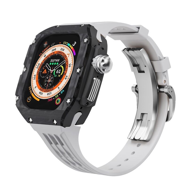 "Mechanical Band" Carbon Fiber One-Piece Fluoroelastomer Case for Apple Watch Ultra