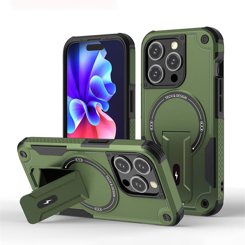 Military-Grade Drop-Proof Magnetic Phone Case With Hidden Stand