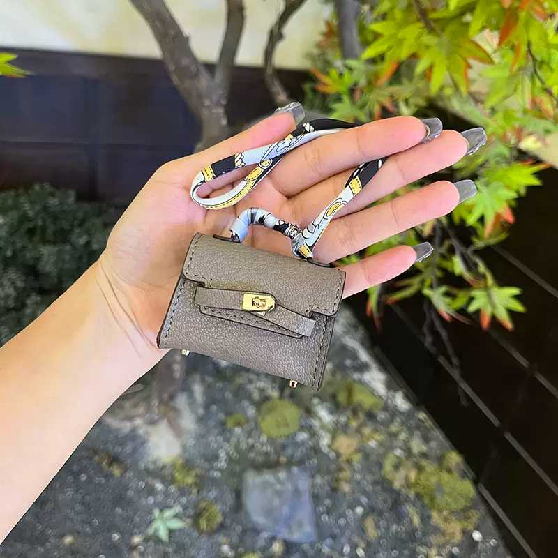 "Mini Kelly Bag" Creative Leather AirPods Case