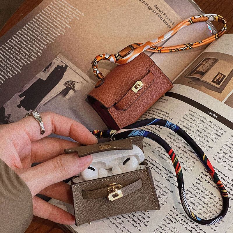 "Mini Kelly Bag" Creative Leather AirPods Case