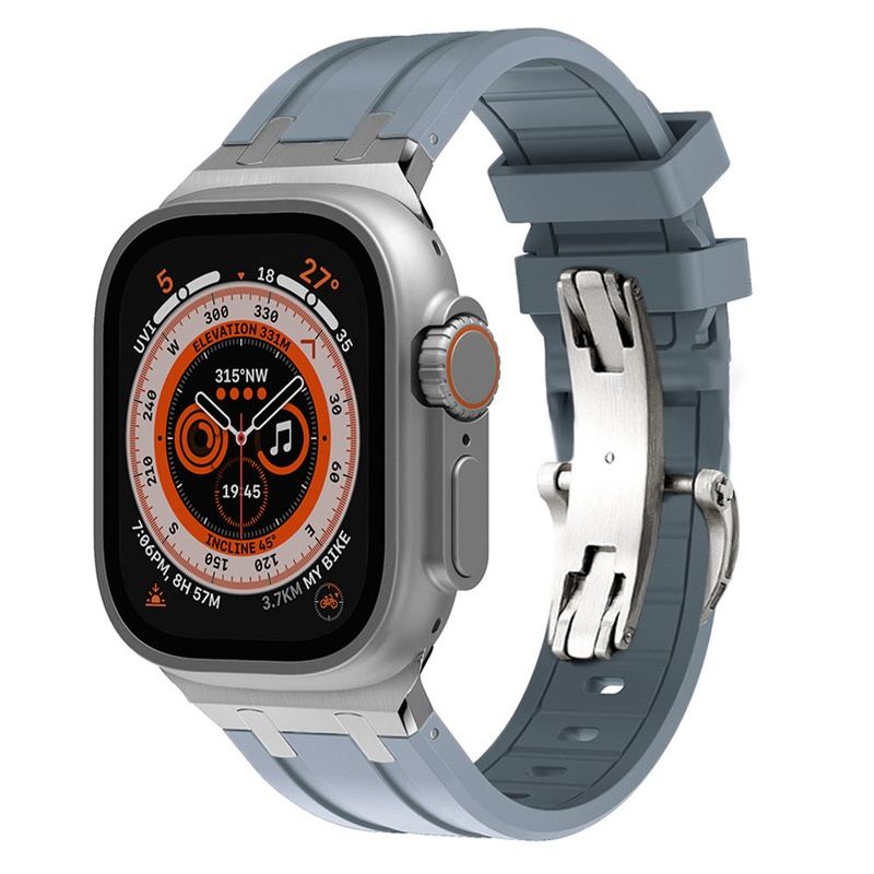 NEW AP Thick Silicone Band With Butterfly Buckle For Apple Watch