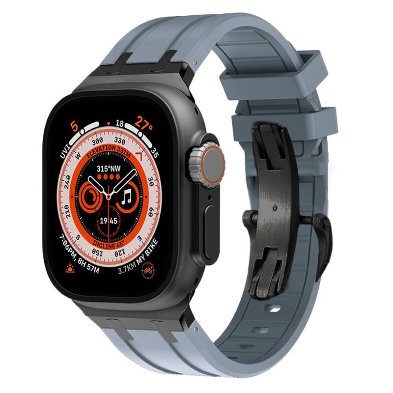 NEW AP Thick Silicone Band With Butterfly Buckle For Apple Watch