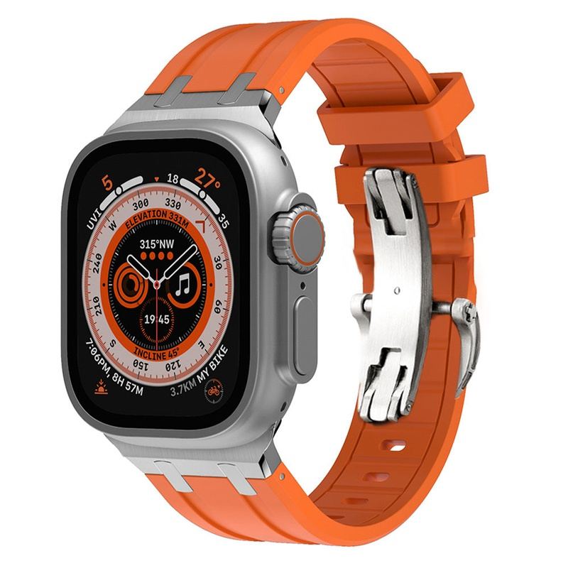 NEW AP Thick Silicone Band With Butterfly Buckle For Apple Watch