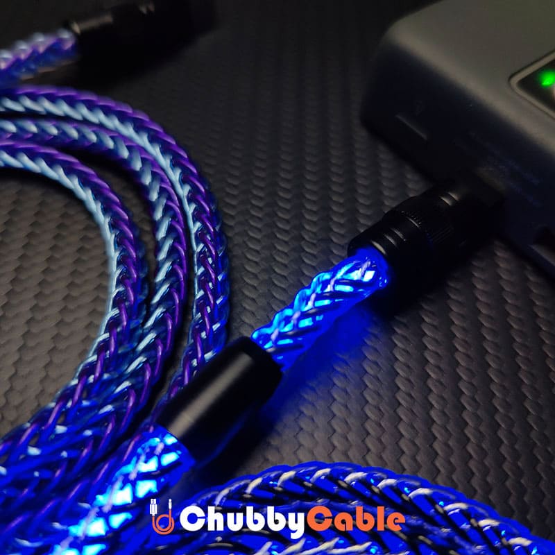 "Neon Chubby" 240W Braided Silver-Plated Fast Charging Cable