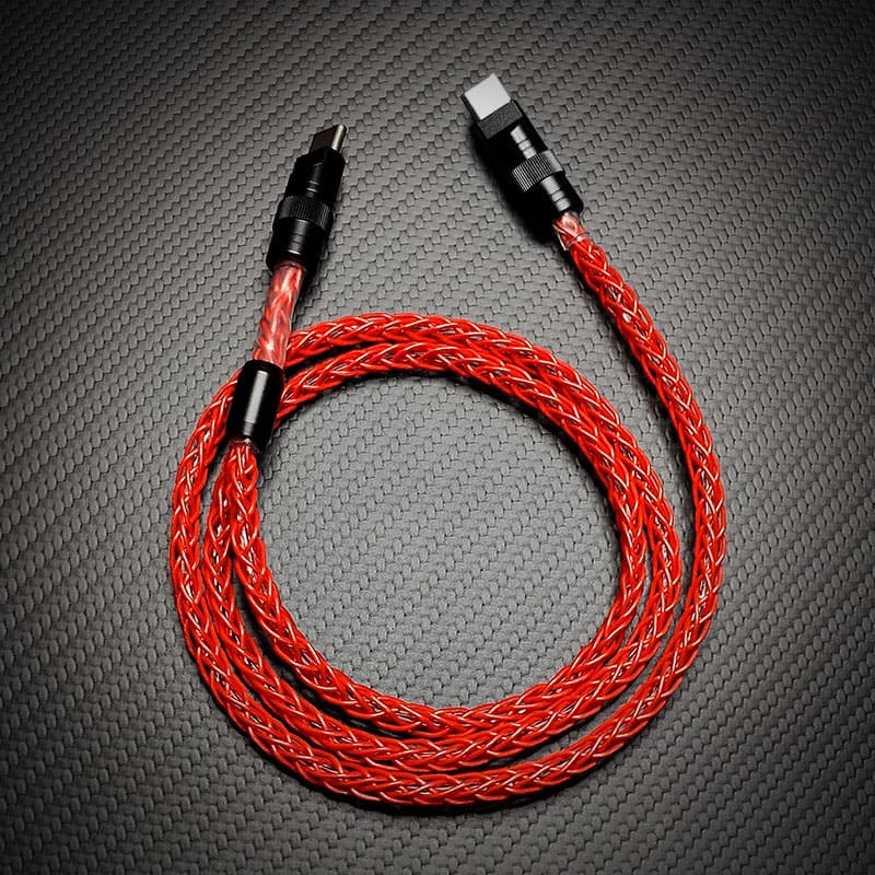 "Neon Chubby" 240W Braided Silver-Plated Fast Charging Cable