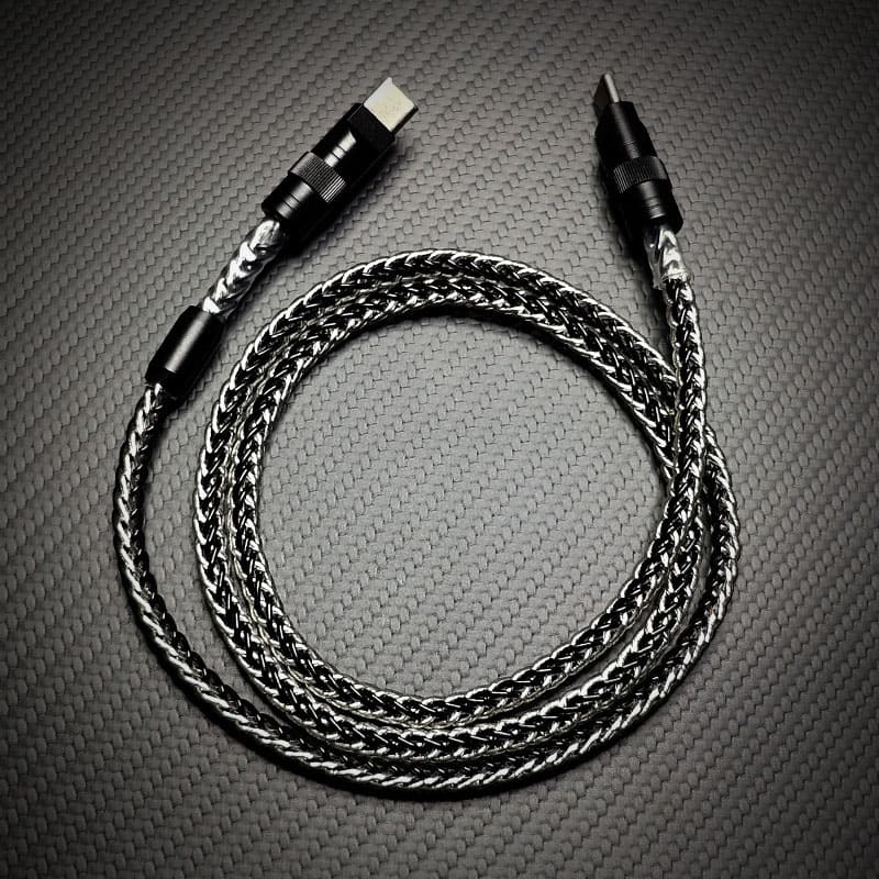 "Neon Chubby" 240W Braided Silver-Plated Fast Charging Cable