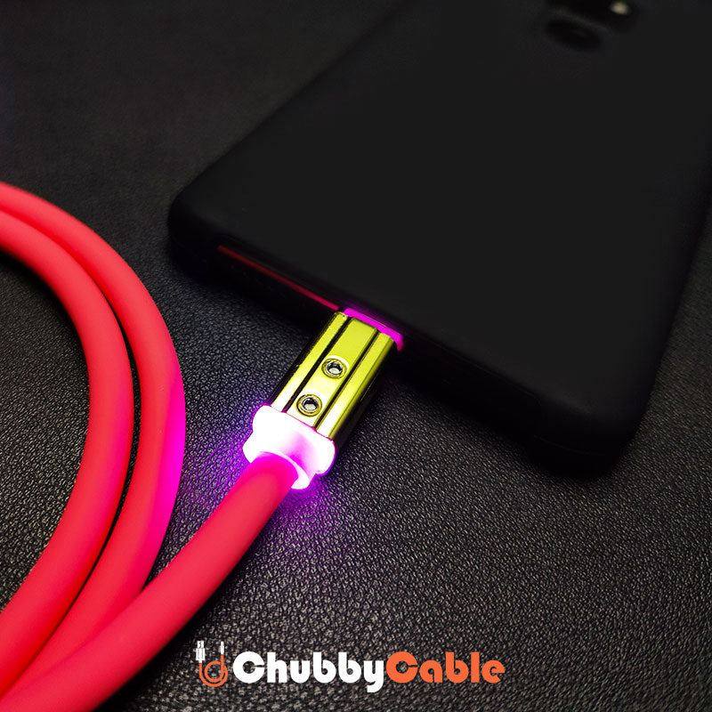 "Neon Chubby" Fast Charge Cable With Gold-plated Design