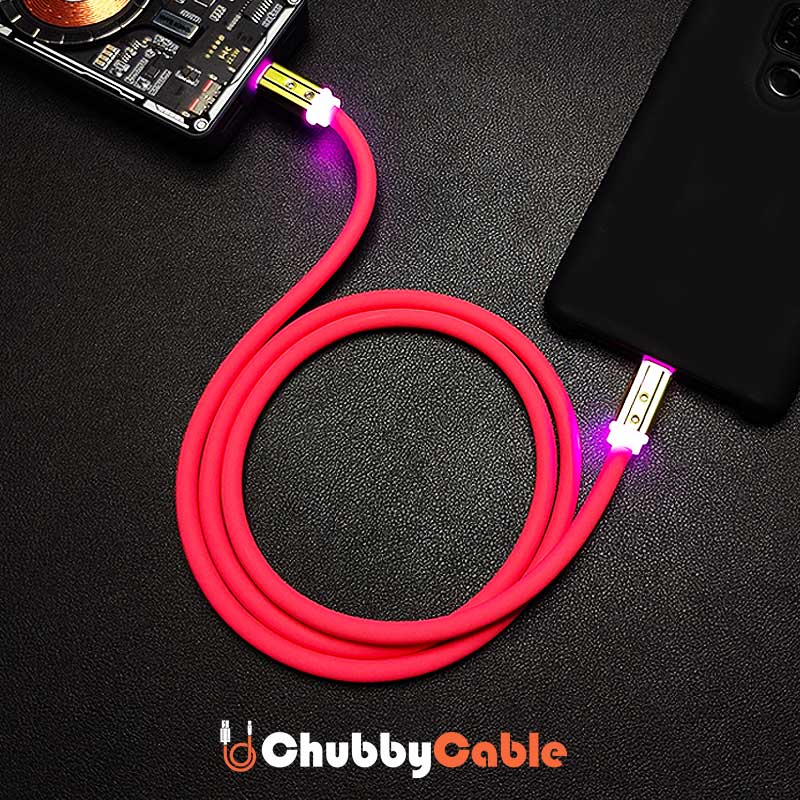 "Neon Chubby" Fast Charge Cable With Gold-plated Design