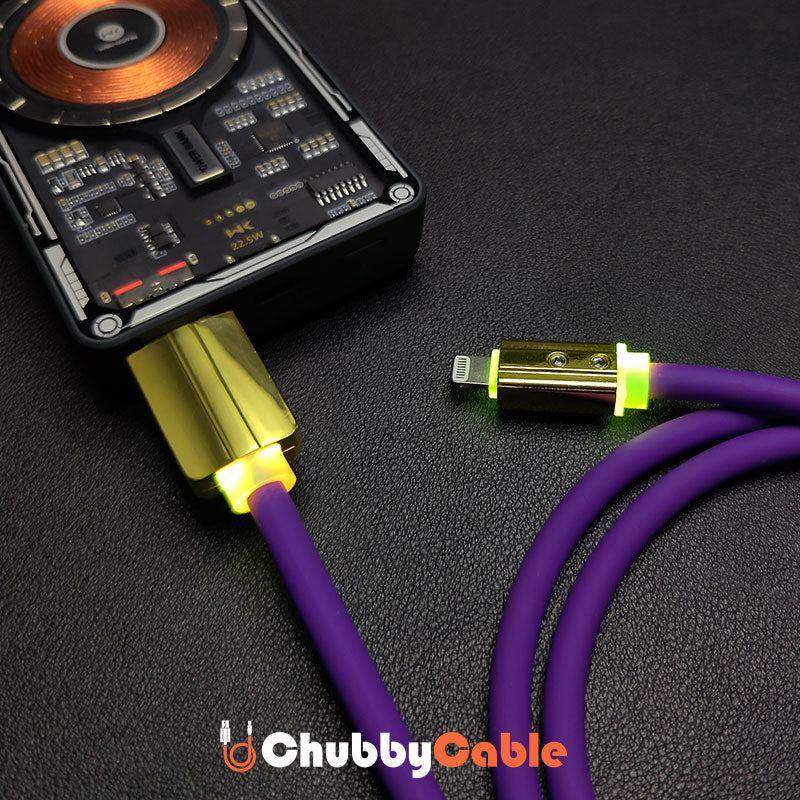 "Neon Chubby" Fast Charge Cable With Gold-plated Design