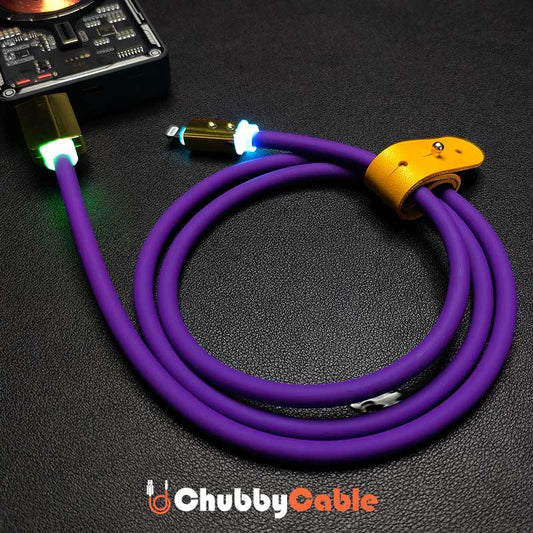 "Neon Chubby" Fast Charge Cable With Gold-plated Design