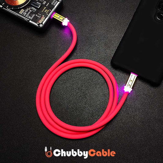 "Neon Chubby" Fast Charge Cable With Gold-plated Design