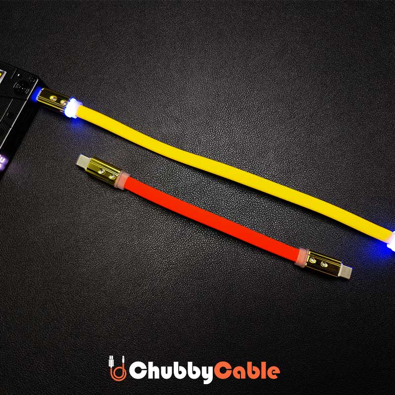 "Neon Chubby" Flat Charge Cable With Gold-plated Design