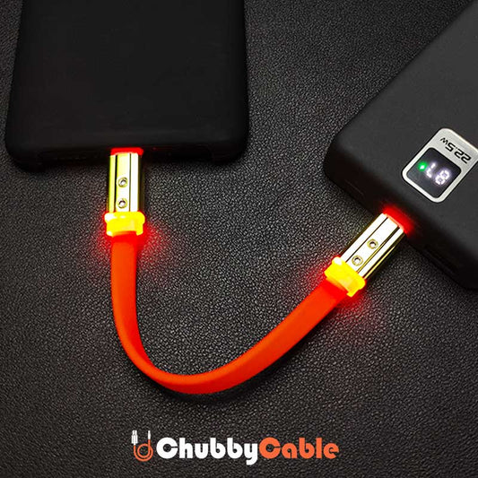 "Neon Chubby" Flat Charge Cable With Gold-plated Design