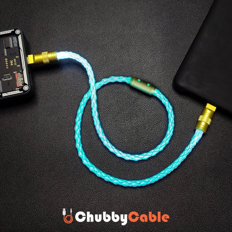 "Neon Chubby" RGB Illuminated Silver-Plated Fast Charging CarPlay Cable