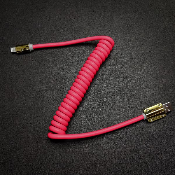 "Neon Chubby" Spring Charge Cable With Gold-plated Design