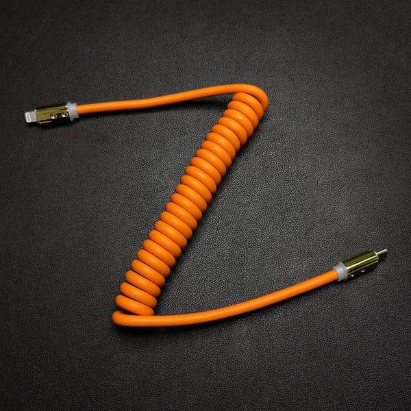 "Neon Chubby" Spring Charge Cable With Gold-plated Design