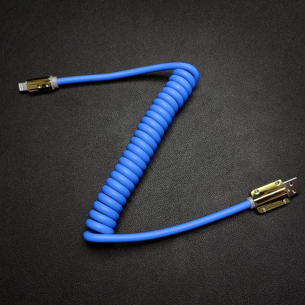 "Neon Chubby" Spring Charge Cable With Gold-plated Design