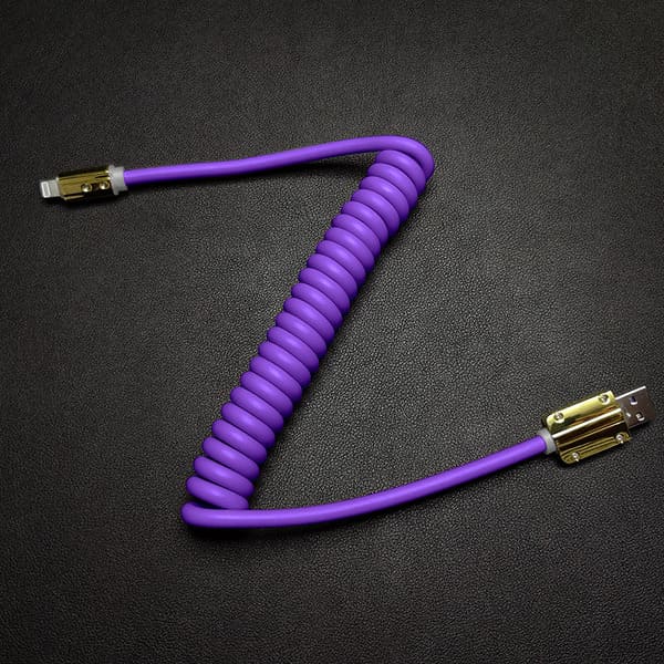 "Neon Chubby" Spring Charge Cable With Gold-plated Design