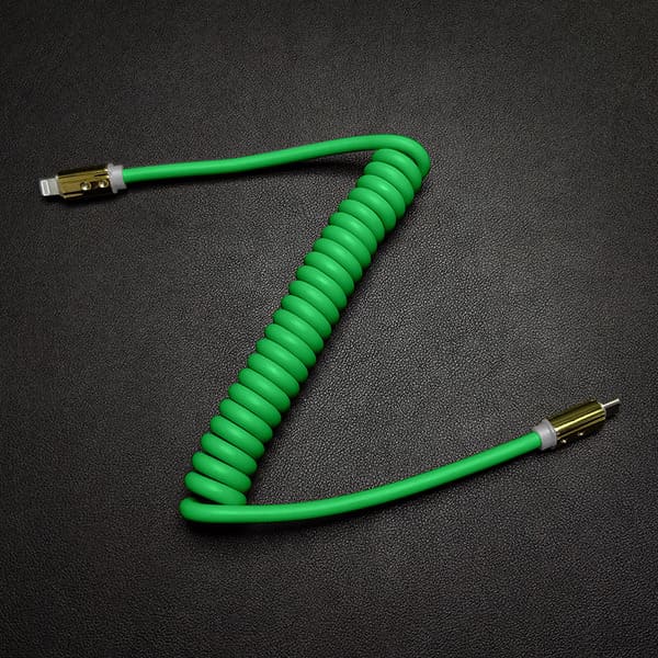 "Neon Chubby" Spring Charge Cable With Gold-plated Design