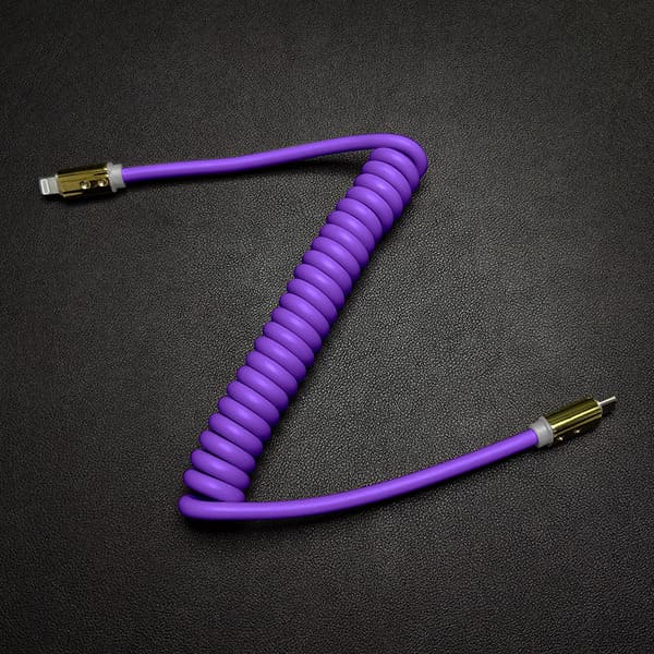 "Neon Chubby" Spring Charge Cable With Gold-plated Design