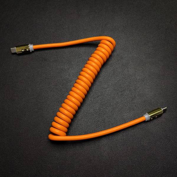 "Neon Chubby" Spring Charge Cable With Gold-plated Design