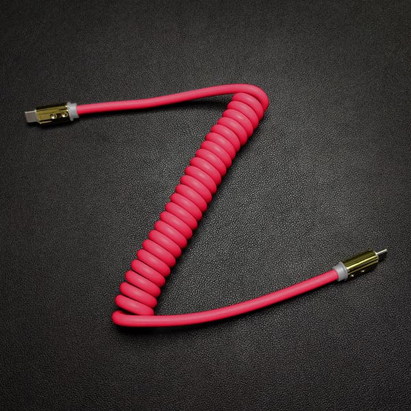 "Neon Chubby" Spring Charge Cable With Gold-plated Design