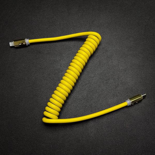 "Neon Chubby" Spring Charge Cable With Gold-plated Design