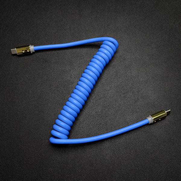 "Neon Chubby" Spring Charge Cable With Gold-plated Design