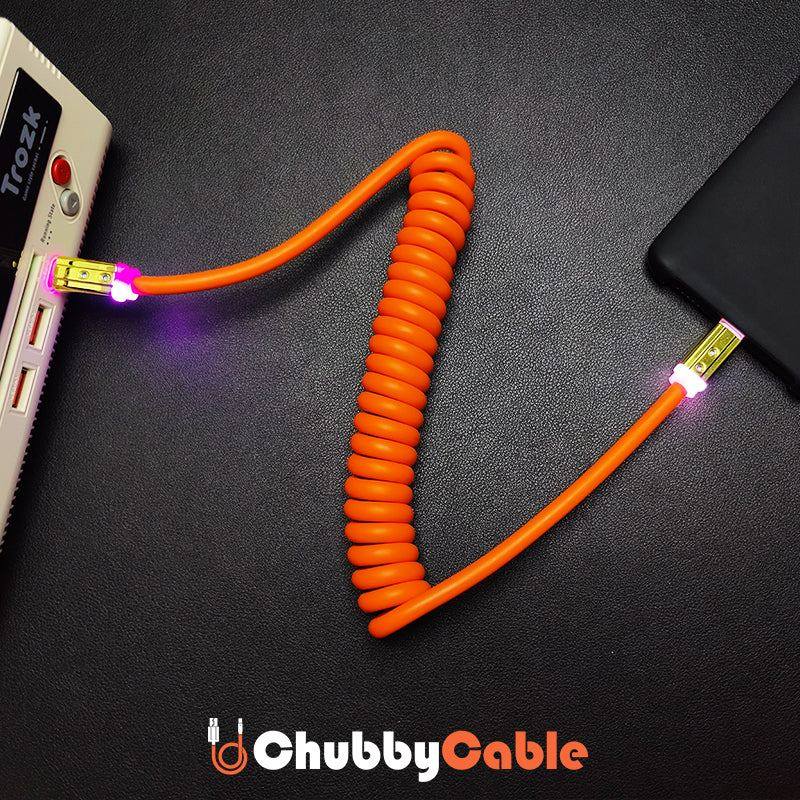 "Neon Chubby" Spring Charge Cable With Gold-plated Design