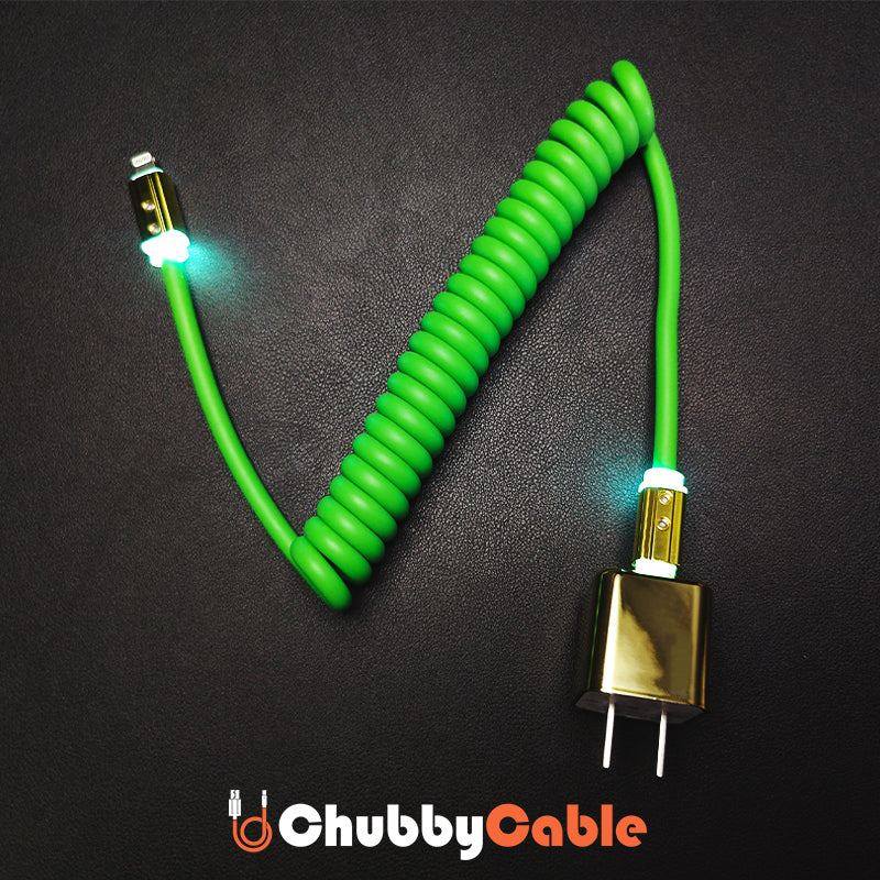 "Neon Chubby" Spring Charge Cable With Gold-plated Design