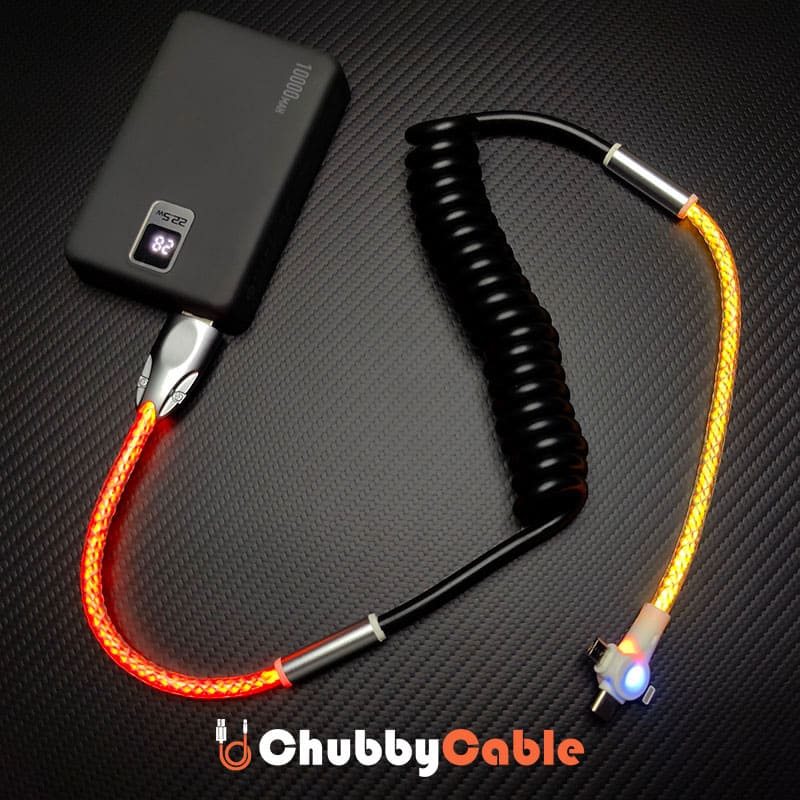 "NeonFlex Curly" 3-in-1 RGB Spring Car Cable