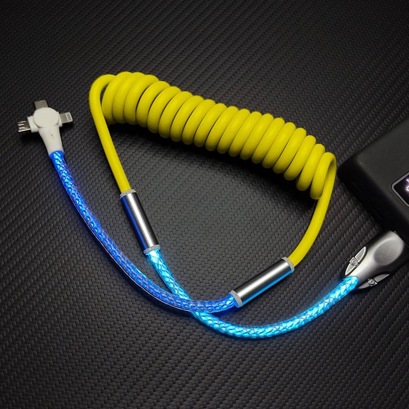 "NeonFlex Curly" 3-in-1 RGB Spring Car Cable