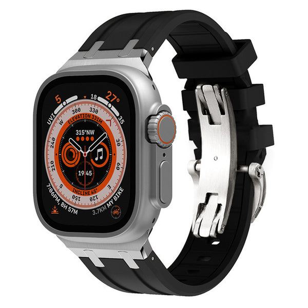 New AP Thick Silicone Band With Titanium Adapter For Apple Watch